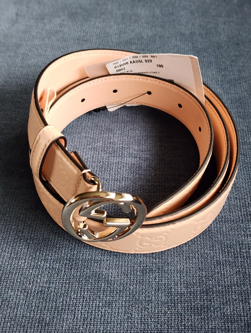 $650 Brand New Gucci GG Women's Leather Belt Beige/Pink 100/40 with GG buckle - Picture 8 of 10